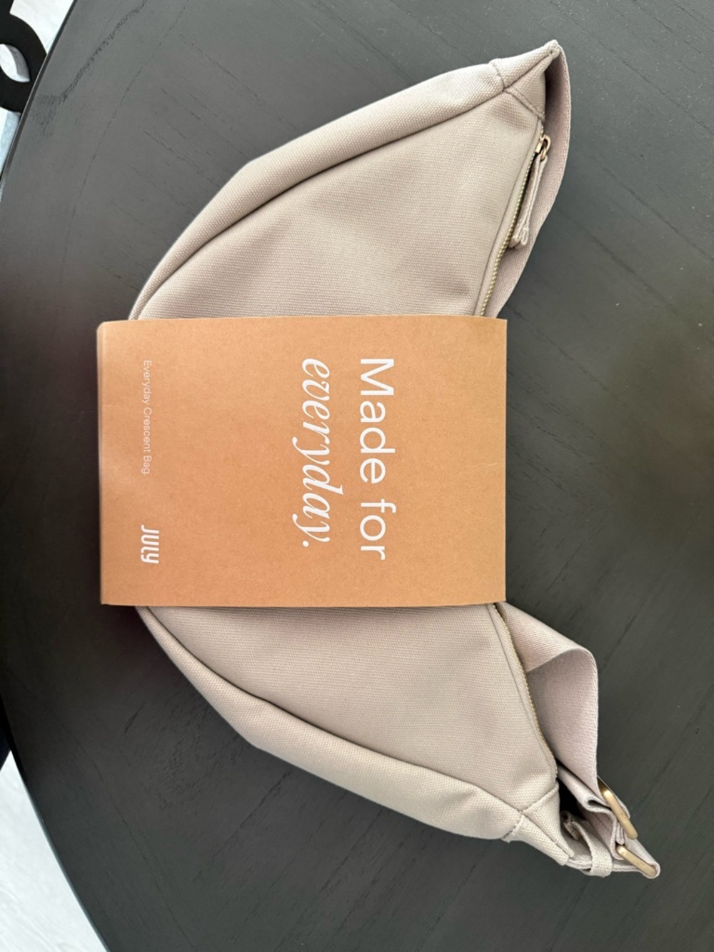 July Crossbody Crescent Bag in Light Beige